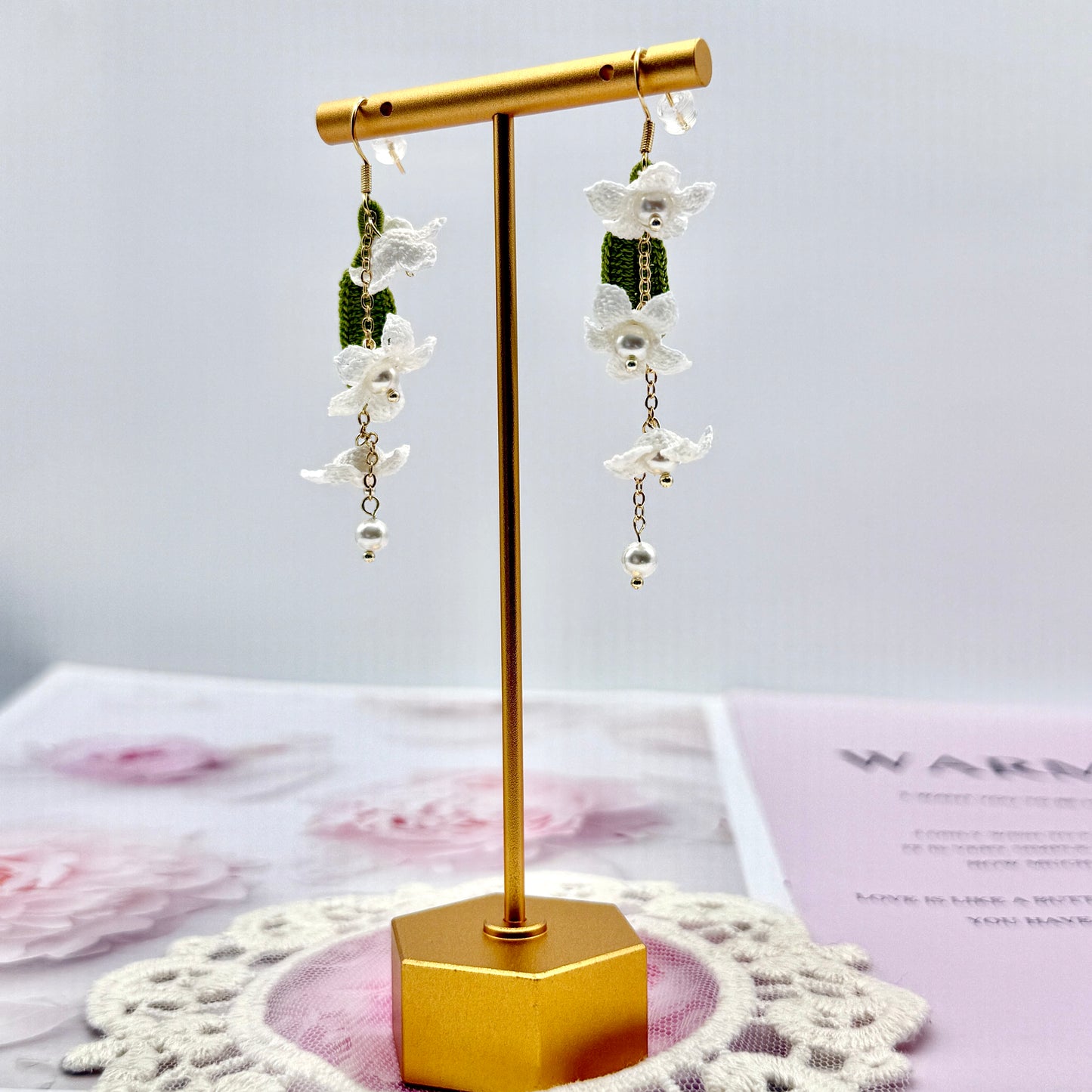 Micro Crochet Ground Lily Earrings