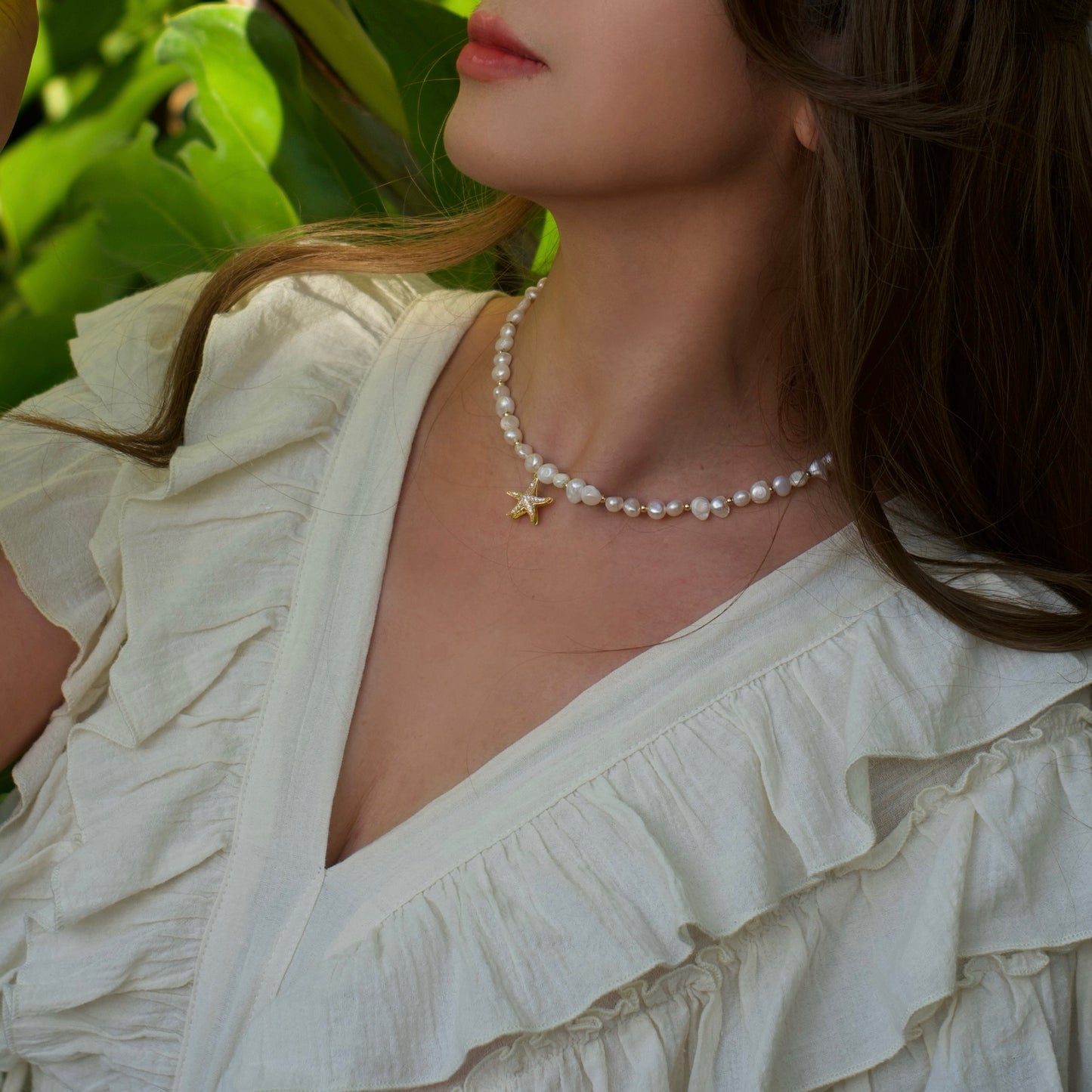 Star Fish Pearl Necklace
