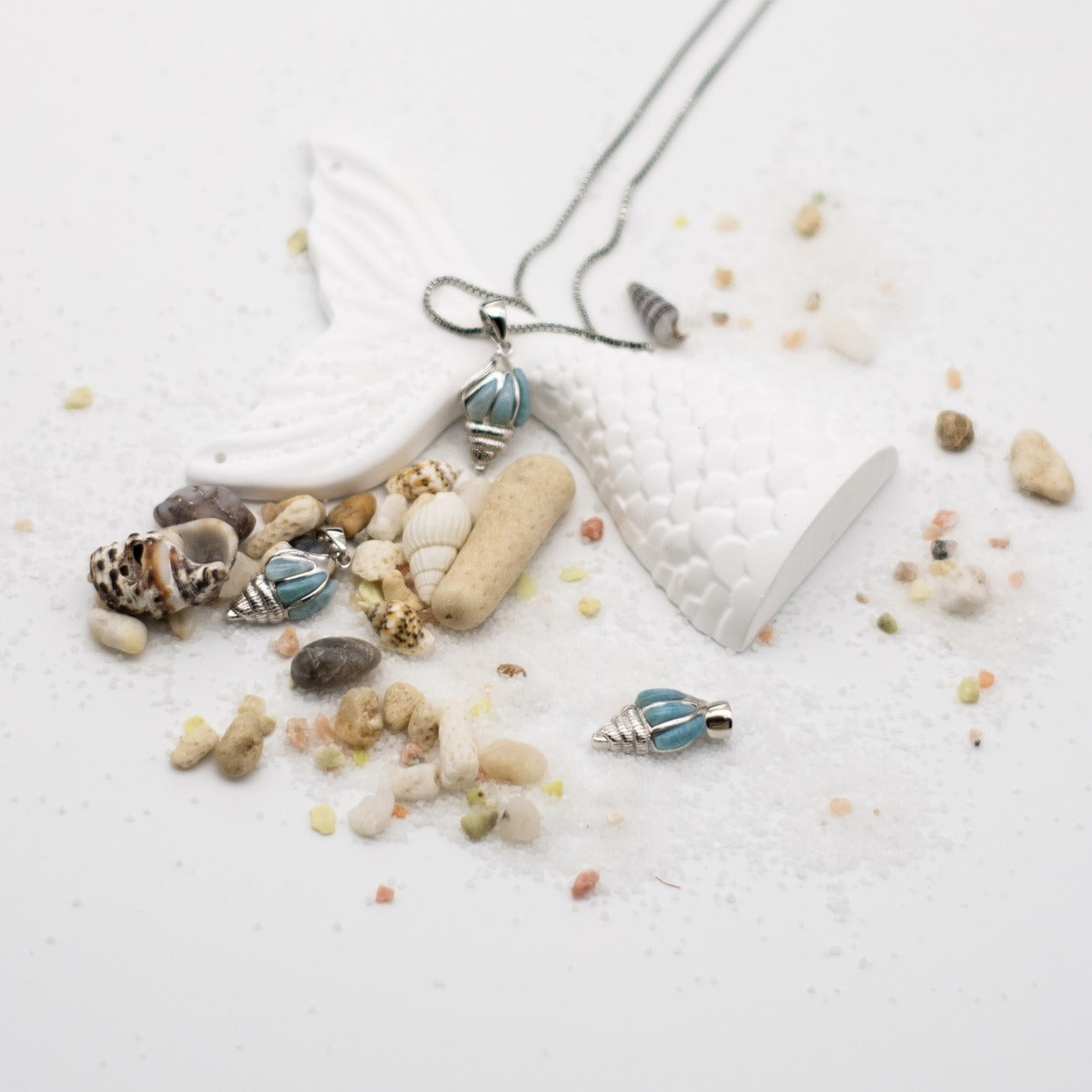 Seashell Larimar Pendant