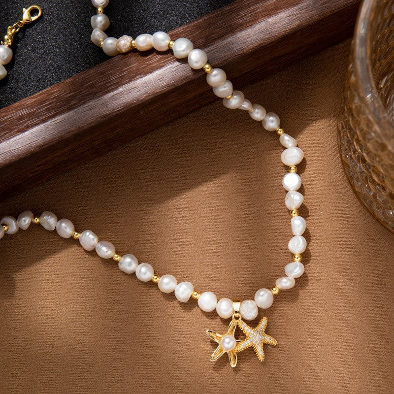 Star Fish Pearl Necklace