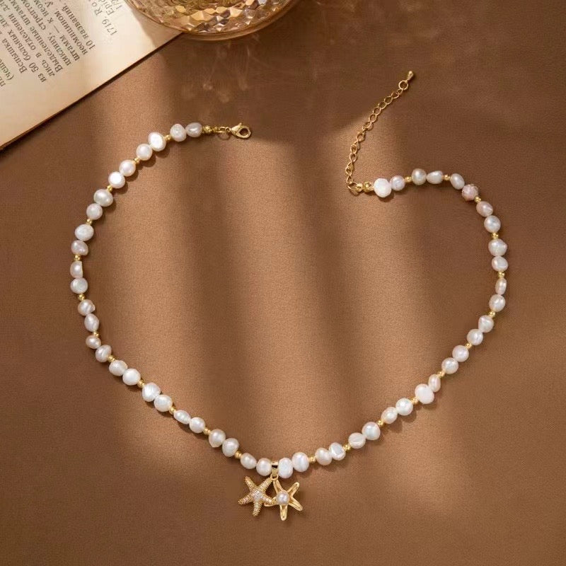 Star Fish Pearl Necklace