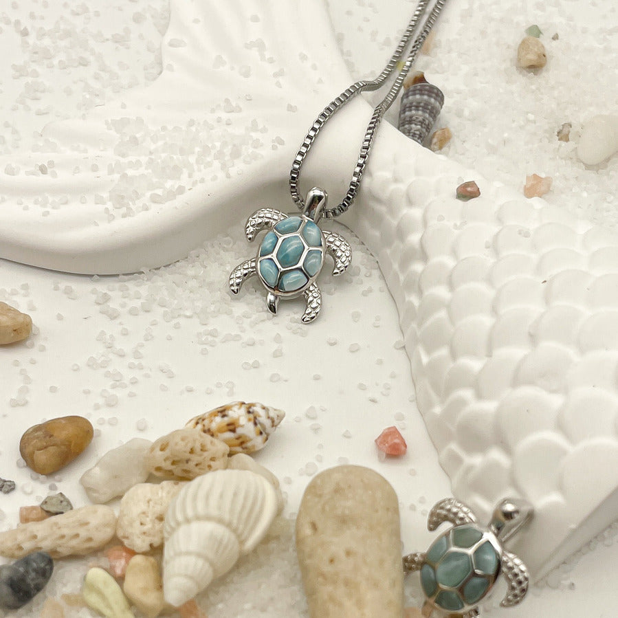 Kai Hono Larimar Turtle Pendant