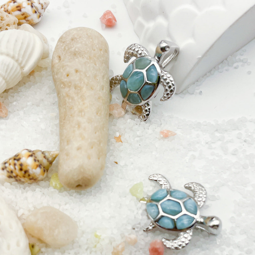 Kai Hono Larimar Turtle Pendant
