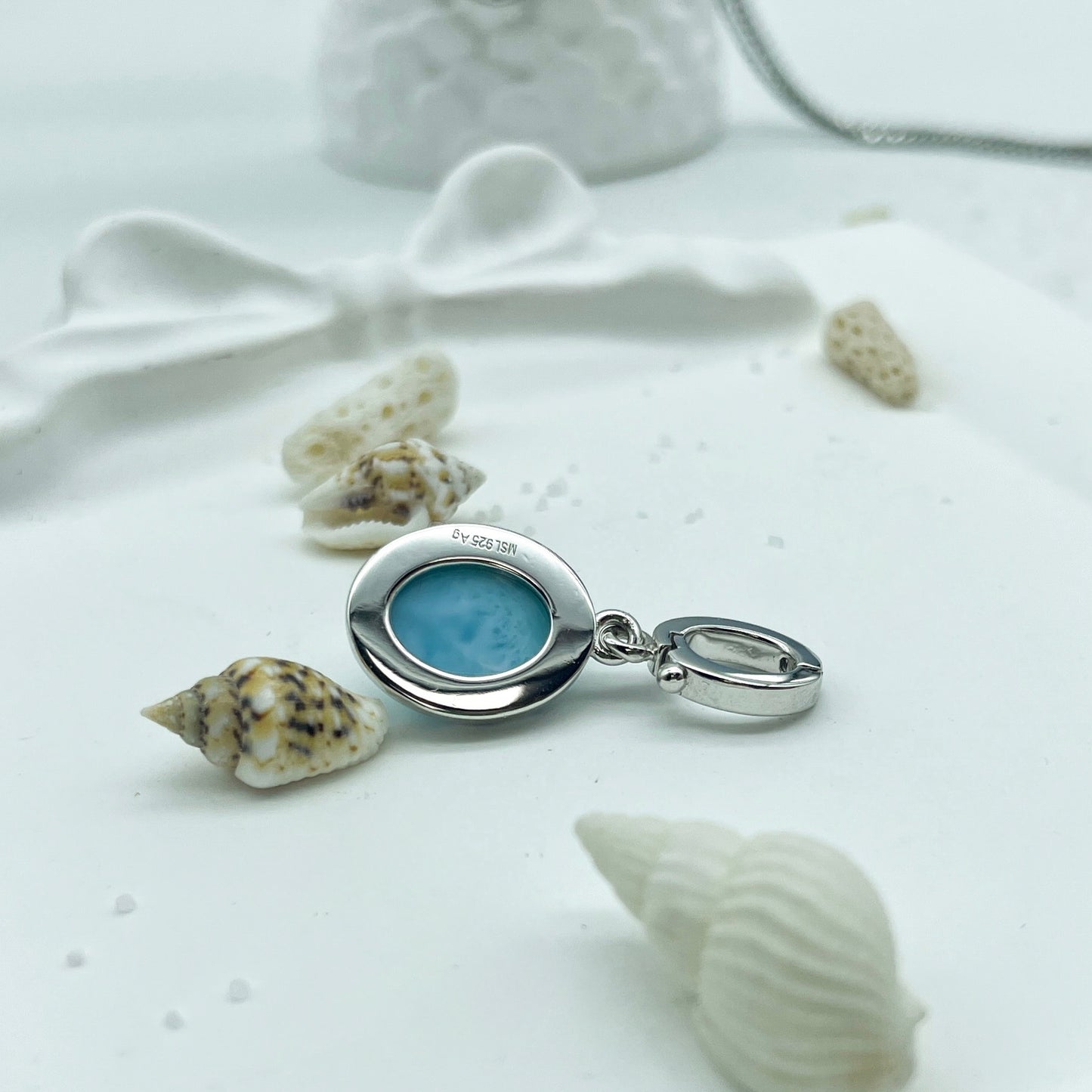 Larimar Oval Pendant Necklace