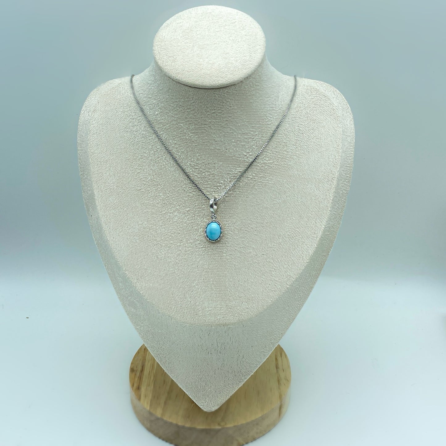 Larimar Oval Pendant Necklace