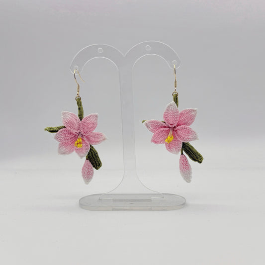 Lily Flower Micro-crochet Earring